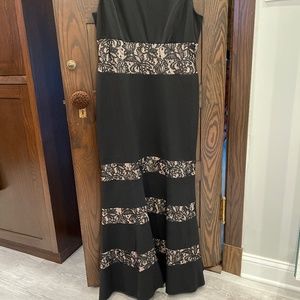 Black Evening Gown with Lace and Sequins